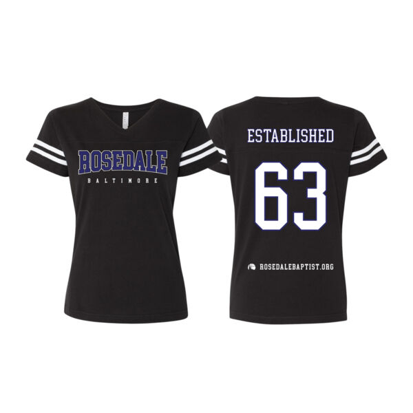Rosedale - Women's Football V-Neck Fine Jersey Tee Thumbnail