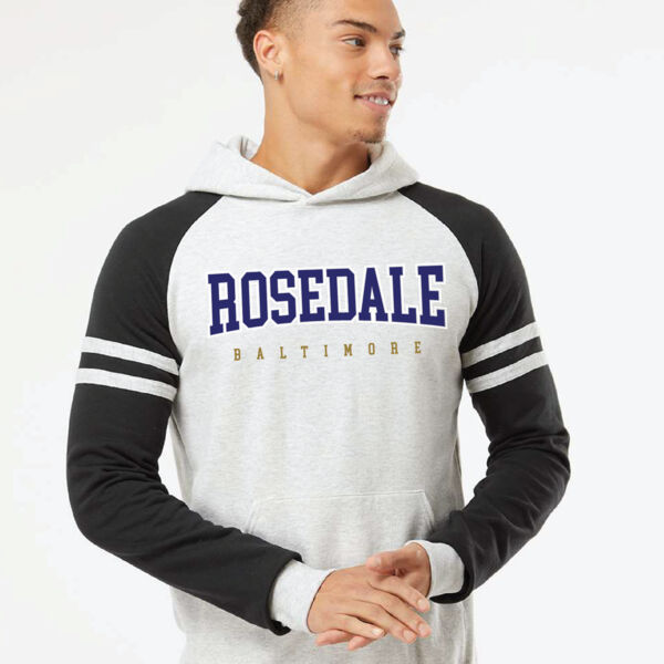 Rosedale - Unisex Nublend® Varsity Colorblocked Raglan Hooded Sweatshirt Thumbnail
