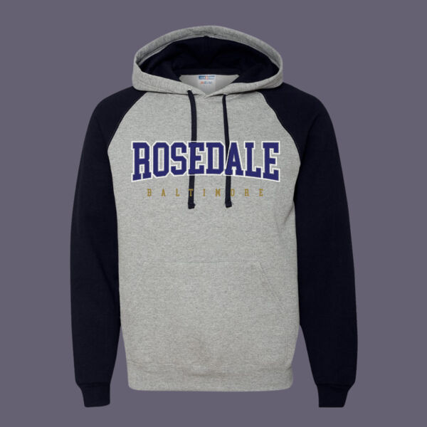 Rosedale - Unisex Nublend® Colorblocked Raglan Hooded Sweatshirt Thumbnail